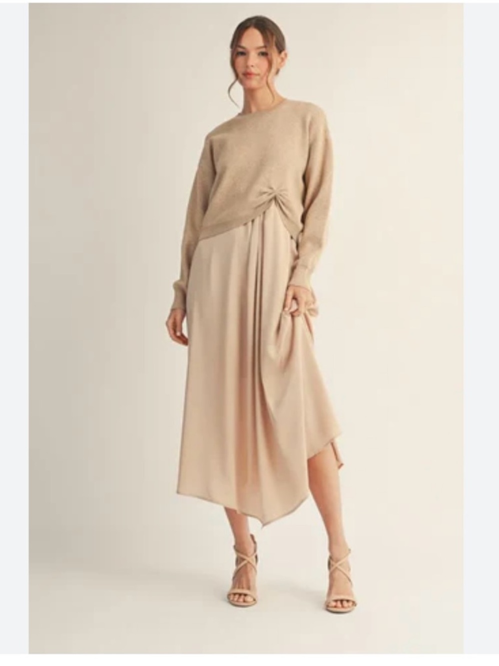 Rachel Zoe Women’s Beige Knit-Top Maxi Dress